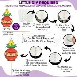 Zyozique 25 Pcs Annaprasanam Photo Booth Props/Annaprashan Decoration Items/Rice Ceremony Decorations Items/Rice Ceremony Props/Baby Photoshoot Props for Rice Ceremony