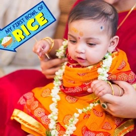 Zyozique 25 Pcs Annaprasanam Photo Booth Props/Annaprashan Decoration Items/Rice Ceremony Decorations Items/Rice Ceremony Props/Baby Photoshoot Props for Rice Ceremony