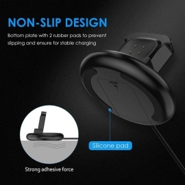 QIBOX Charger Dock Compatible with Fitbit Sense 2/Versa 4/Sense/Versa 3, Anti-Slip Charging Stand Dock Station Replacement USB Cable 4.3Ft Cord Accessories Cradle Base Holder for Sense 2 Smartwatch