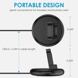 QIBOX Charger Dock Compatible with Fitbit Sense 2/Versa 4/Sense/Versa 3, Anti-Slip Charging Stand Dock Station Replacement USB Cable 4.3Ft Cord Accessories Cradle Base Holder for Sense 2 Smartwatch