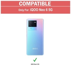 Zapcase Back Case Cover for iQOO Neo 6 5G | Compatible for iQOO Neo 6 5G Back Case Cover | 360 Degree Back Cover Case | Clear Case for iQOO Neo 6 5G with Camera Protection | (TPU + PC | Matte Black)