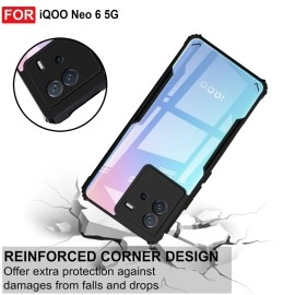 Zapcase Back Case Cover for iQOO Neo 6 5G | Compatible for iQOO Neo 6 5G Back Case Cover | 360 Degree Back Cover Case | Clear Case for iQOO Neo 6 5G with Camera Protection | (TPU + PC | Matte Black)
