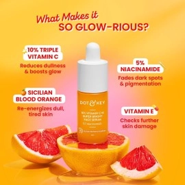 Dot & Key 10% Vitamin C + E, 5% Niacinamide Serum | Vitamin C Serum For Glowing Skin | Fades Dark Spots | Vit C Serum with Blood Orange & Pumpkin | For Uneven & Dull Skin | For All Skin Types | 20ml