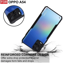 Zapcase Back Case Cover for OPPO A54 4G | Compatible for OPPO A54 4G Back Case Cover | 360 Degree Protection Back Cover | Clear Case for OPPO A54 4G with Camera Protection | (TPU + PC | Matte Black)