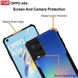 Zapcase Back Case Cover for OPPO A54 4G | Compatible for OPPO A54 4G Back Case Cover | 360 Degree Protection Back Cover | Clear Case for OPPO A54 4G with Camera Protection | (TPU + PC | Matte Black)