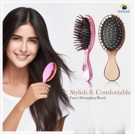 Sanas Small Hair Brush 3Pcs Metal Hairbrush Travel Hairbrush For Women Trendy Gifts For Teen Girls Fancy Hair Brush No Pull Hair Brush Untangling Hair Brush Hair Brushes For Women Metallic Brush 3Pcs