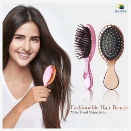 Sanas Small Hair Brush 3Pcs Metal Hairbrush Travel Hairbrush For Women Trendy Gifts For Teen Girls Fancy Hair Brush No Pull Hair Brush Untangling Hair Brush Hair Brushes For Women Metallic Brush 3Pcs