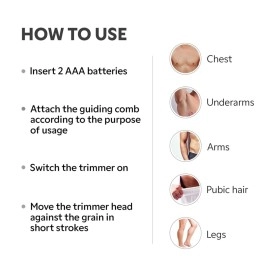 ZLADE Men\'s Ballistic LITE Manscaping Body Trimmer For Beard, Pubic Hair Grooming Private Part Shaving Waterproof, Cordless AAA Battery Powered Smart Travel Lock - 3 Second Long Press Button to Start