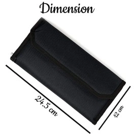 CAMPIO Plastic Book Holder Travel Organizer, Card Holder, Vehicle Documents Holder With Multi Pocket Expanding Zip Pouch (Black)