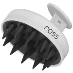 Ross Round Hair Scalp Massager Shampoo Hair Brush, Super Soft Bristles, Exfoliating, Anti-Dandruff (White)