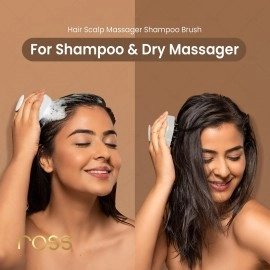 Ross Round Hair Scalp Massager Shampoo Hair Brush, Super Soft Bristles, Exfoliating, Anti-Dandruff (White)