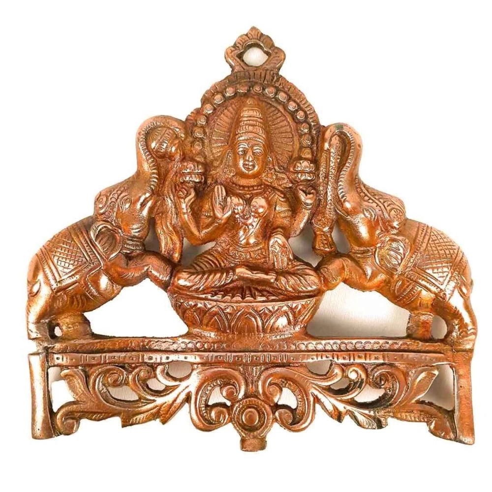 Apka Mart The Online Shop Goddess Laxmi ji Wall Hanging Metal (Copper) 9 Inch for Pooja | Home Decor & Office Dcor | Wedding Gifts