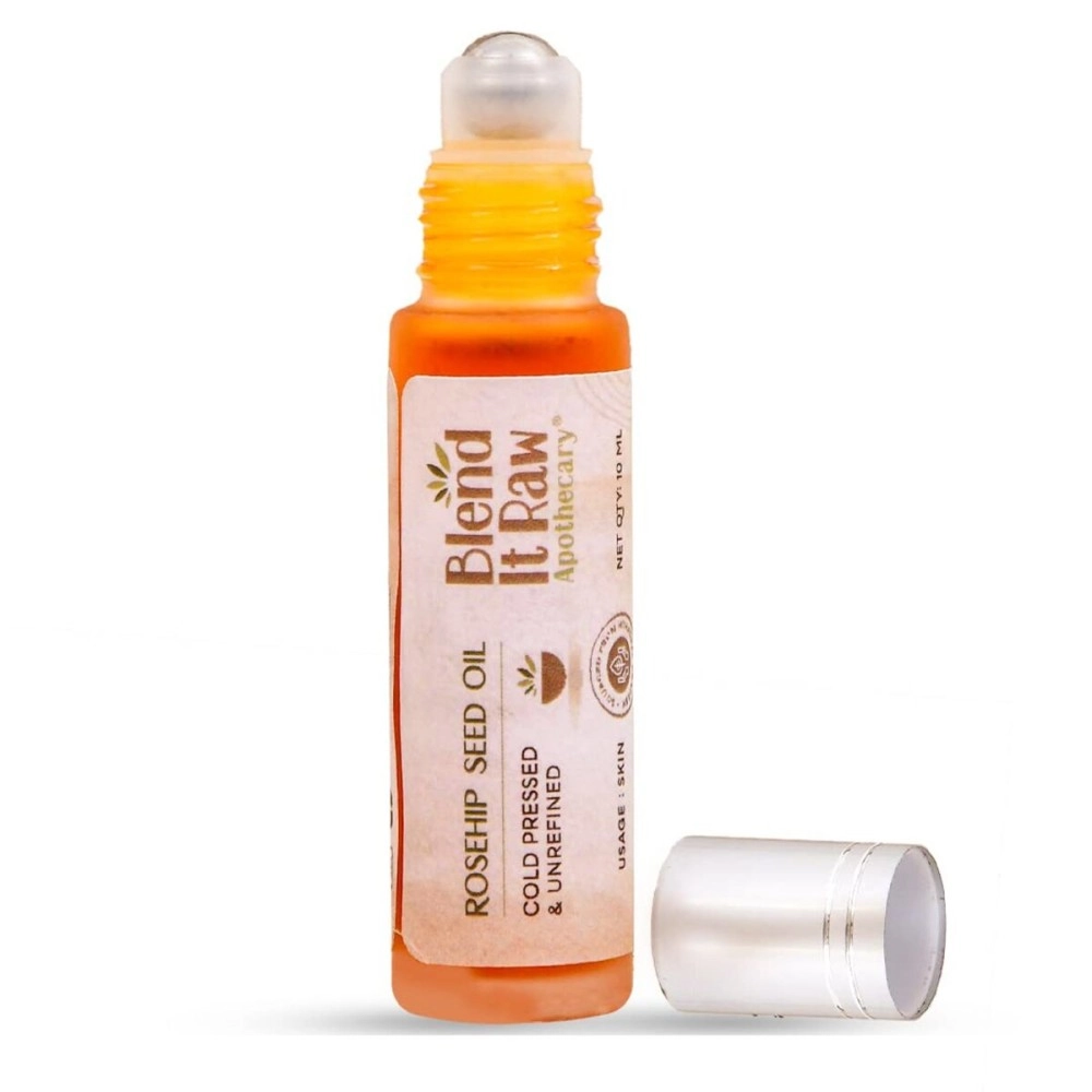 Blend It Raw Apothecary Rosehip Oil Roll-on | Fights Lip & Under eye Pigmentation | Removes Scars & Acne Spots | Cold Pressed Oil | Travel-Friendly Packaging | 10 ml