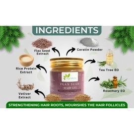 E-GREENS AAURA-glow naturally AAURA- Flaxseed Hair Gel for Hair Growth With KERATIN,Rice Protein,Vitamin E OIL,Rosemary,Teatree Essential Oil For HAIR GROWTH & HAIRFALL CONTROL 100G