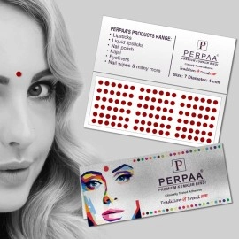 Perpaa Multicolor Bindi for Women Pack of 8 Flaps 2 Red Bindi for Women, 2 Light Maroon, 2 Dark Maroon,2 Black (Size 7, Diameter 4mm)