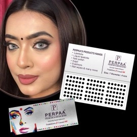 Perpaa Multicolor Bindi for Women Pack of 8 Flaps 2 Red Bindi for Women, 2 Light Maroon, 2 Dark Maroon,2 Black (Size 7, Diameter 4mm)