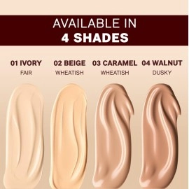 FLiCKA Tomato Liquid Foundation for Face Makeup 30ml | Light to Medium to Buildable Coverage | Moisturizing, Lightweight & Long Lasting | All Skin Types | 02 Beige