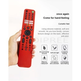 Caldipree Silicone Remote Cover Case Pouch Compatible for RMF-TX520P Remote Case for Sony Smart Tv Voice Remote with Remote Loop (Black)