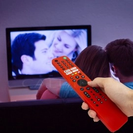 Caldipree Silicone Remote Cover Case Pouch Compatible for RMF-TX520P Remote Case for Sony Smart Tv Voice Remote with Remote Loop (Black)