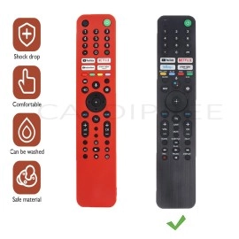 Caldipree Silicone Remote Cover Case Pouch Compatible for RMF-TX520P Remote Case for Sony Smart Tv Voice Remote with Remote Loop (Black)