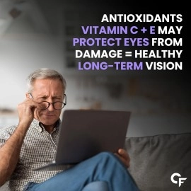 Carbamide Forte Eye Gummies - Lutein and Zeaxanthin Eye Supplements with Astaxanthin, Veg DHA and Vitamin C for Vision Support & Eye Health - Cranberry Flavour - 60 Veg Gummies