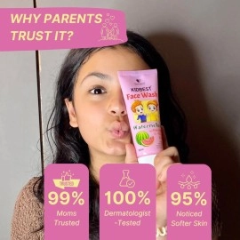 HealthBest Kidbest Facewash For Kids Normal Sensitive And Dry Skin Tear Paraben SLS Free Watermelon Flavor 100ml