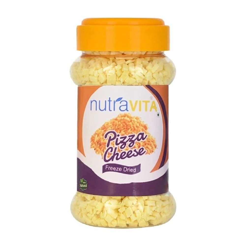 Nutra Vita Grated Pizza Cheese (Freeze Dried, Natural, Rehydratable, Long Shelf Life, Travel friendly) (100 Gram)