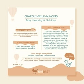 Nat Habit - Back To Natural Secrets Everyday Charoli Milk Almond Baby Daily Ubtan, Baby Cleansing & Nutrition, 1 6 Month 80 g (Pack of 1)