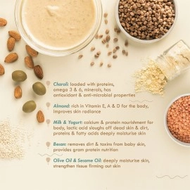 Nat Habit - Back To Natural Secrets Everyday Charoli Milk Almond Baby Daily Ubtan, Baby Cleansing & Nutrition, 1 6 Month 80 g (Pack of 1)