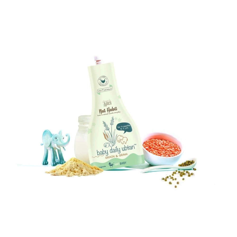 Nat Habit - Back To Natural Secrets Everyday Grain & Gram Baby Daily Ubtan, Baby Cleansing & Nutrition, 9mth 2yr 80 g (Pack of 1)