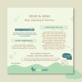 Nat Habit - Back To Natural Secrets Everyday Grain & Gram Baby Daily Ubtan, Baby Cleansing & Nutrition, 9mth 2yr 80 g (Pack of 1)