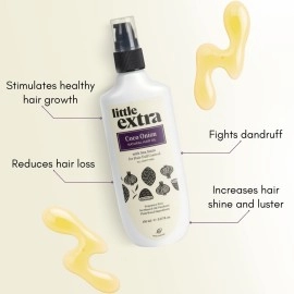 little extra Coco Onion Natural Hair Oil For Hair Fall Control, Growth & Strong Hair, Vegan With Coconut & Onion Oil, No Mineral Oil & Paraben, 150 Ml, Pack of 1