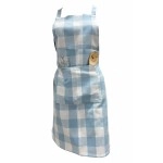 PIXEL HOME DECOR New Cotton Kitchen Apron With Adjustable Neck Strap And Ties With Centre Pocket with Strong and durable Cotton Ice Blue