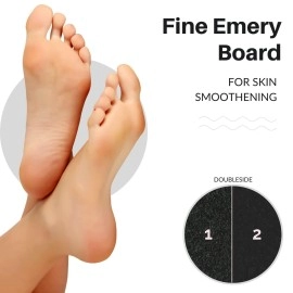 Hair Line Professional Emery Dual Sided Foot Scraper,Filer for Hard n Dead Skin Callus Remover,Pedicure Foot Scrubber for Men n Women_Black