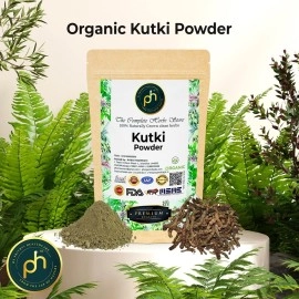 PHs Organic Kutki Powder 50g ISO GMP FDA Organic Certified | , Picroriza Kurroa, Hellabore, Katukarogani Root Best for Liver Support & Detox (Pack of 1)