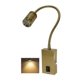 Mufasa 3 Watts Golden Finish LED Bedside Wall Ligh..