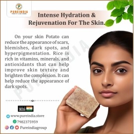 PureIndia Potato Rice Soap for Natural Skin Whitening and Pigmentation, Minimizes Open Pores, Removes Impurities | The Natural Way of Skin Whitening 100-gm Pack of -1