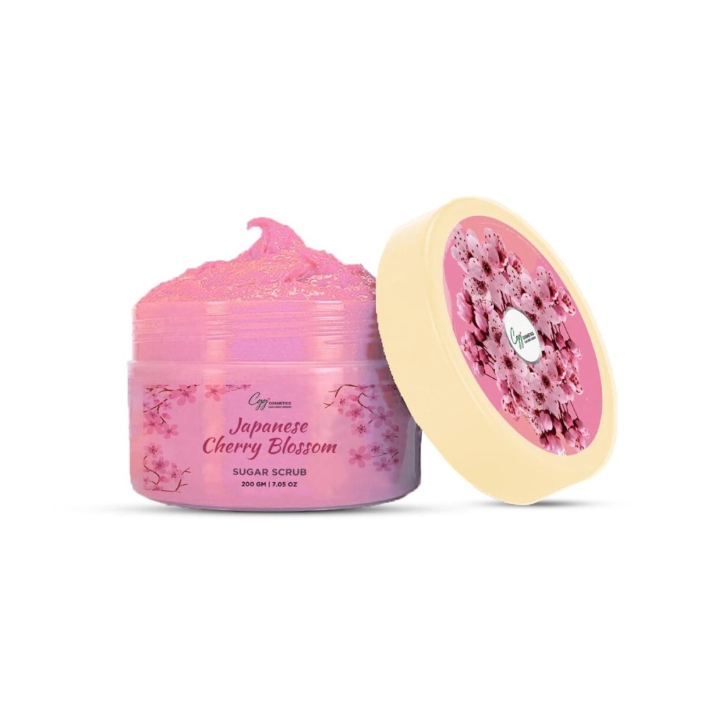 CGG COSMETIC CLEAN, GREEN, GORGEOUS COSMETIC JAPANESE CHEERY BLOSSOM SUGAR EXFLOATING BODY SCRUB 200GM