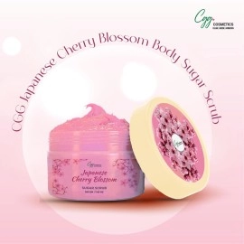 CGG COSMETIC CLEAN, GREEN, GORGEOUS COSMETIC JAPANESE CHEERY BLOSSOM SUGAR EXFLOATING BODY SCRUB 200GM