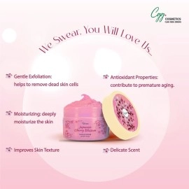 CGG COSMETIC CLEAN, GREEN, GORGEOUS COSMETIC JAPANESE CHEERY BLOSSOM SUGAR EXFLOATING BODY SCRUB 200GM