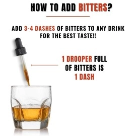 Bab Louie & Co. Non Alcoholic Cocktail Bitters, Cherry, Orange, Aromatic Bitter Bar Set-1 Fl Oz each, All Natural Mixers for Whiskey, Rum, Makes 30 Drink