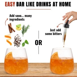 Bab Louie & Co. Non Alcoholic Cocktail Bitters, Cherry, Orange, Aromatic Bitter Bar Set-1 Fl Oz each, All Natural Mixers for Whiskey, Rum, Makes 30 Drink