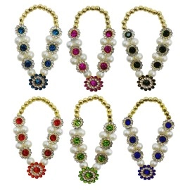 ARTISKRITI Small Multi Jarkan Mala for God Idol Murti Garland Haar, Statue, Figurines, 7 cm (Multi Jarkan)