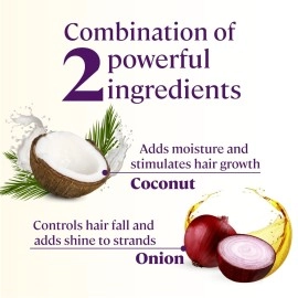 Little Extra Coco Onion Natural Shampoo for Hair Fall Control & Growth, No Parabens, SLS, Silicone & Sulfate Free, 100% Vegan with Coconut Milk, Onion Oil for Women & Men, 300 ml