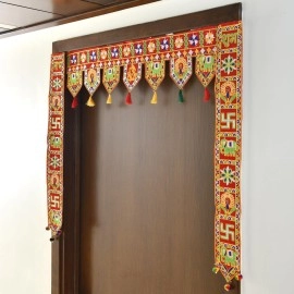 CraftVatika Handmade Toran Toranam Bandarwal Wall Door Hanging Ornaments For Main Gate Entrance, Home Office Diwali New Year Decorations, Home Decorative Items, 36 Inch