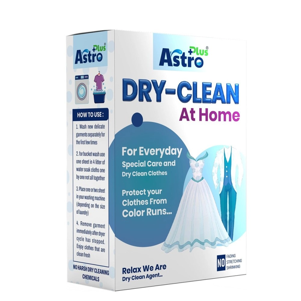 ASTRO PLUS + Dry Clean At Home Wipes, India\'s No.1 Cleaning Agent (3 Wipes) (Pack of 1)