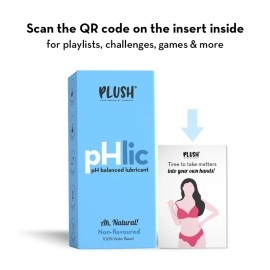 Plush pHlic Aloe Infused Personal Lubricant For Men & Women- Unflavoured, 50ml | Skin Friendly pH Balanced Lube Helps Prevents Dryness | Easy To Wash Off & Convenient For Use