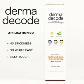 Derma Decode Waterproof Sunscreen for Swimming-Pool-Beach | Water-Resistant, Sweat-Proof, SPF 50 PA ++++ Best Protection Sun-Screen Gel | Lightweight, Non-Greasy, For All Skin Types - 50 ml