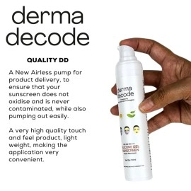 Derma Decode Waterproof Sunscreen for Swimming-Pool-Beach | Water-Resistant, Sweat-Proof, SPF 50 PA ++++ Best Protection Sun-Screen Gel | Lightweight, Non-Greasy, For All Skin Types - 50 ml