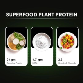 Man Matters VEGAIN Plant Protein Powder for Men | 100% Vegetarian | Made with Pea, Brown Rice, Moong Bean and Whole Algae | Gluten Free, Dairy Free & Soy Free | 500 grams